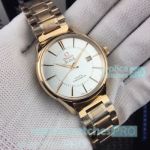 Replica Omega De Ville Watch - All Gold Silver Dial For Sale